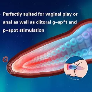 9.6 Inch Huge Realistic Dildo Luminous Octopus Tentacle Thick Dildo,Silicone Anal Plug Dragon Dildo with Suction Cup Fantasy G-S