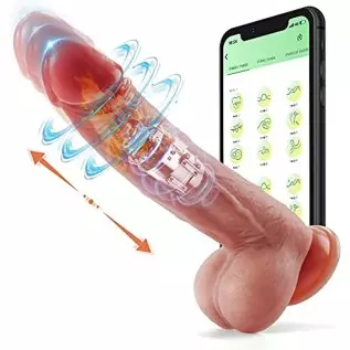 SHEHEME Thrusting Dildo Vibrator Sex Toy for Women,9 inch Realistic Dildo for G-spot with APP Control,9 Thrusting&Rotating &Vibr