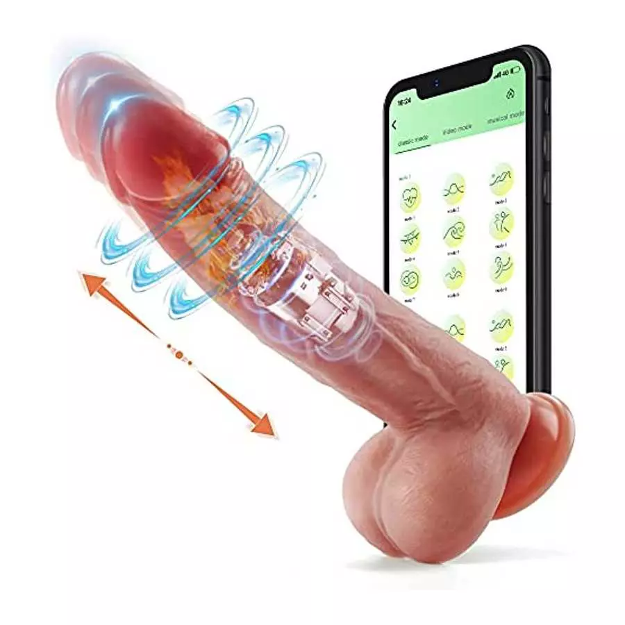 SHEHEME Thrusting Dildo Vibrator Sex Toy for Women,9 inch Realistic Dildo for G-spot with APP Control,9 Thrusting&Rotating &Vibr SHEHEME Thrusting Dildo Vibrator Sex Toy for Women,9 inch Realistic Dildo for G-spot with APP Control,9 Thrusting&Rotating &Vibr