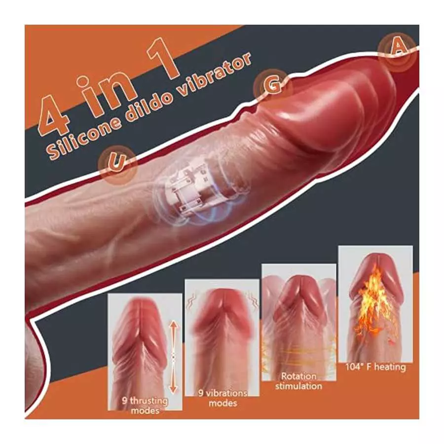 SHEHEME Thrusting Dildo Vibrator Sex Toy for Women,9 inch Realistic Dildo for G-spot with APP Control,9 Thrusting&Rotating &Vibr