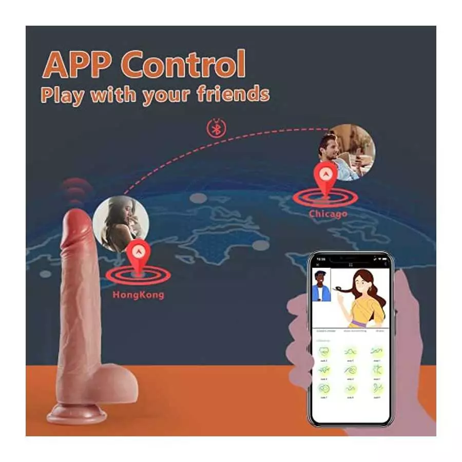 SHEHEME Thrusting Dildo Vibrator Sex Toy for Women,9 inch Realistic Dildo for G-spot with APP Control,9 Thrusting&Rotating &Vibr