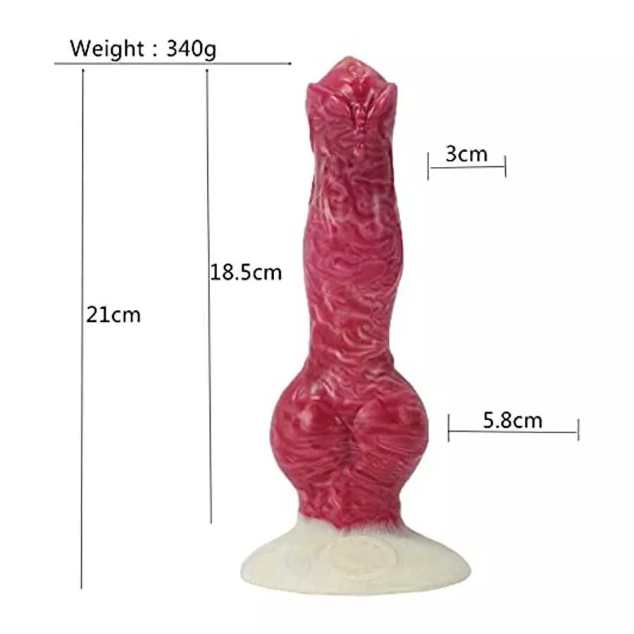 Realistic Dog Dildo with Knot, 8.26 inches Anal Dildo Pink Silicone Adult Toy Lifelike Animal Dildo for Women and Men Gay Lesbia