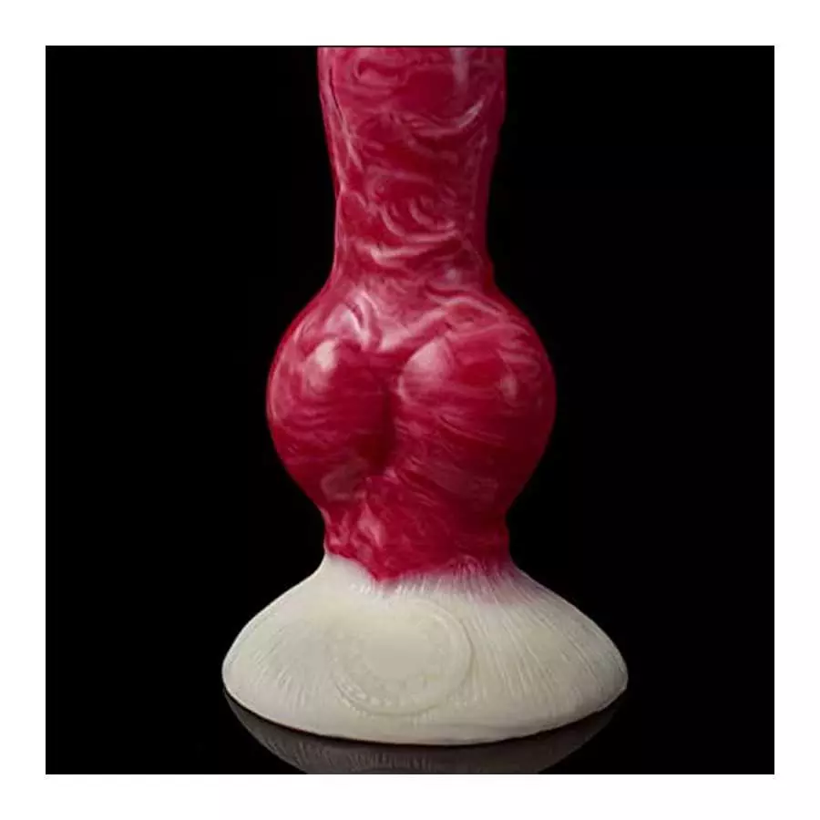 Realistic Dog Dildo with Knot, 8.26 inches Anal Dildo Pink Silicone Adult Toy Lifelike Animal Dildo for Women and Men Gay Lesbia