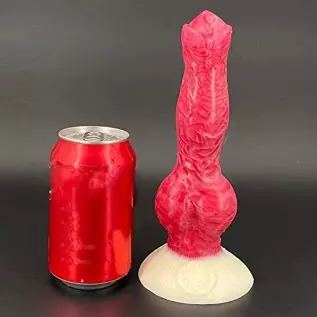 Realistic Dog Dildo with Knot, 8.26 inches Anal Dildo Pink Silicone Adult Toy Lifelike Animal Dildo for Women and Men Gay Lesbia