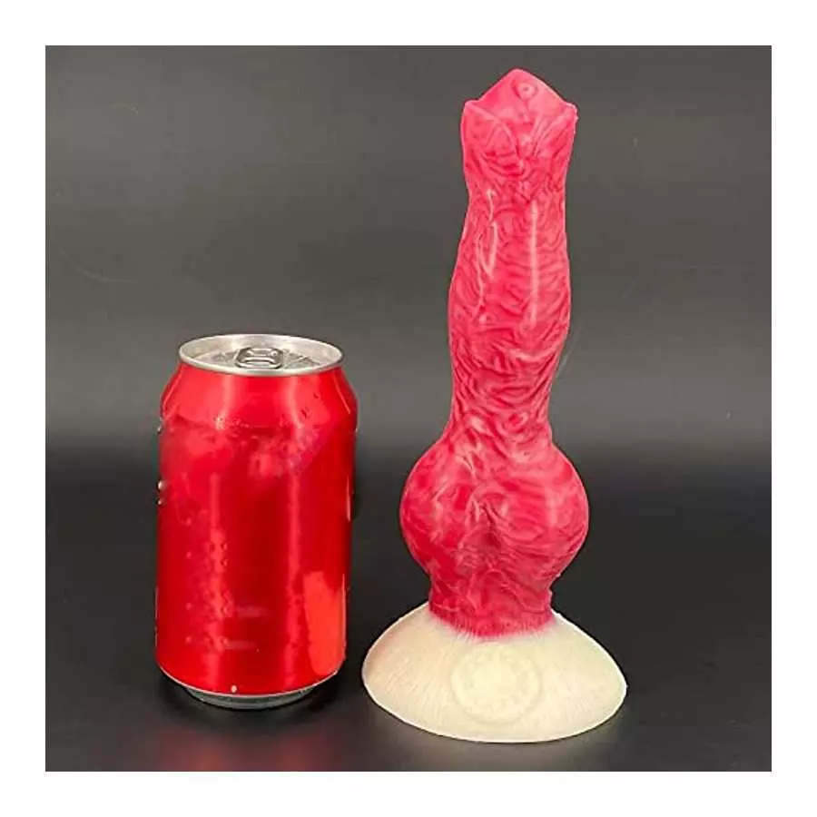 Realistic Dog Dildo with Knot, 8.26 inches Anal Dildo Pink Silicone Adult Toy Lifelike Animal Dildo for Women and Men Gay Lesbia
