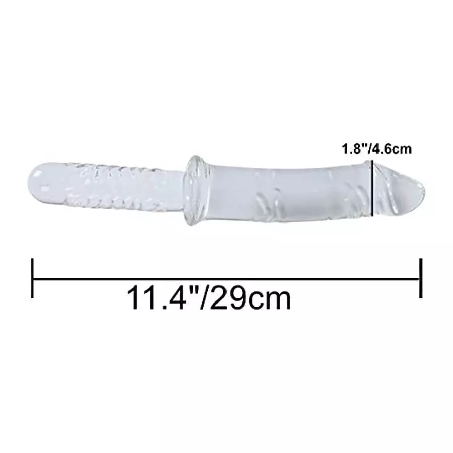 Aptitan 11.4" Large Clear Glass Dildo Crystal Penis Glass Pleasure Wand Female Masturbator Sex Toy for Women