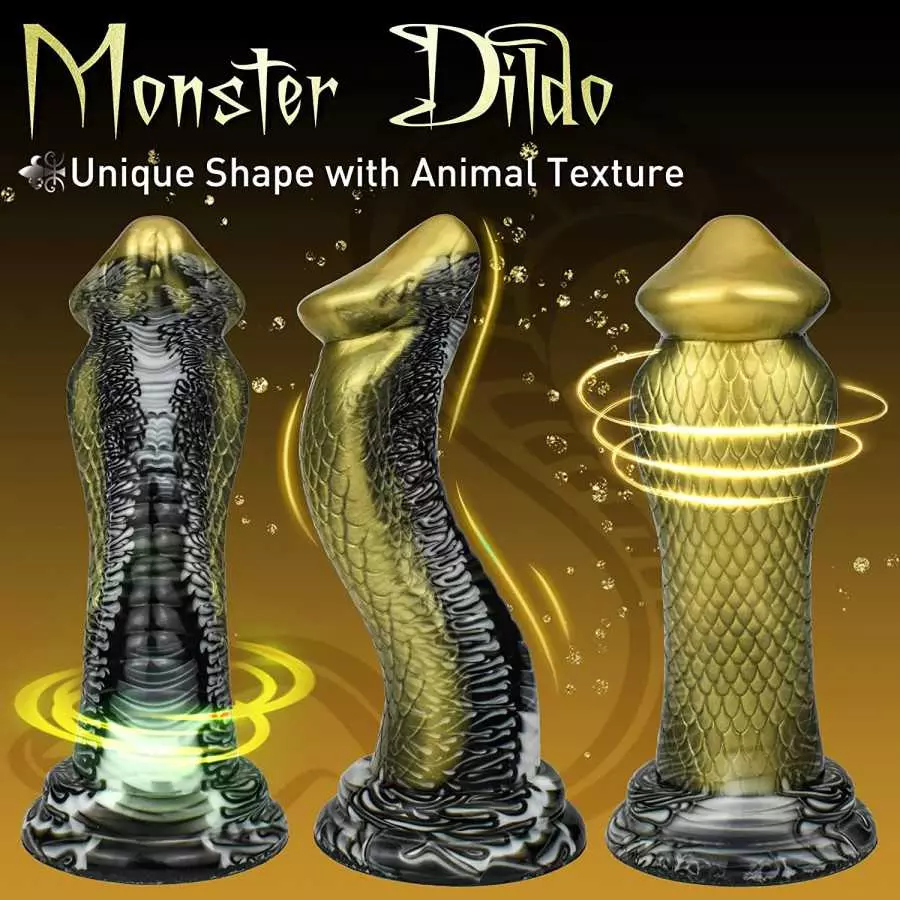 Realistic Dildo Thick Fantasy Silicone Dildo with Suction Cup for Hands-Free Play, Monster Dragon Dildo Animal Anal Plug for Pro