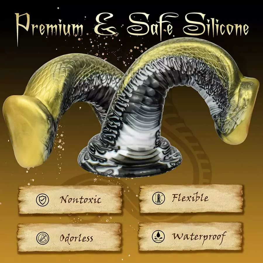 Realistic Dildo Thick Fantasy Silicone Dildo with Suction Cup for Hands-Free Play, Monster Dragon Dildo Animal Anal Plug for Pro