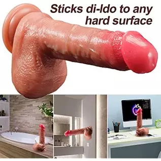 Lifelike Huge Realistic Silicone Dildo,Body-Safe Material Hands-Free Dildo with Strong Suction Cup,7.7 Inch Soft Realistic Penis