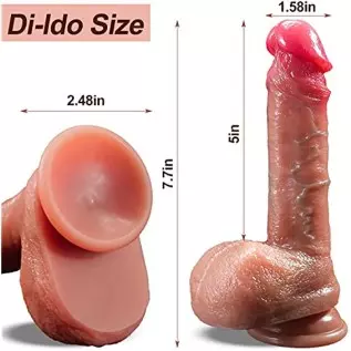 Lifelike Huge Realistic Silicone Dildo,Body-Safe Material Hands-Free Dildo with Strong Suction Cup,7.7 Inch Soft Realistic Penis