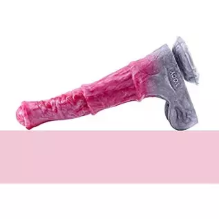 Realistic Horse Dildo 9.6 inch Long Pink Silicone Dildos with Suction, Lifelike Animal Dildo Anal Plug Adult Toy for Beginners a