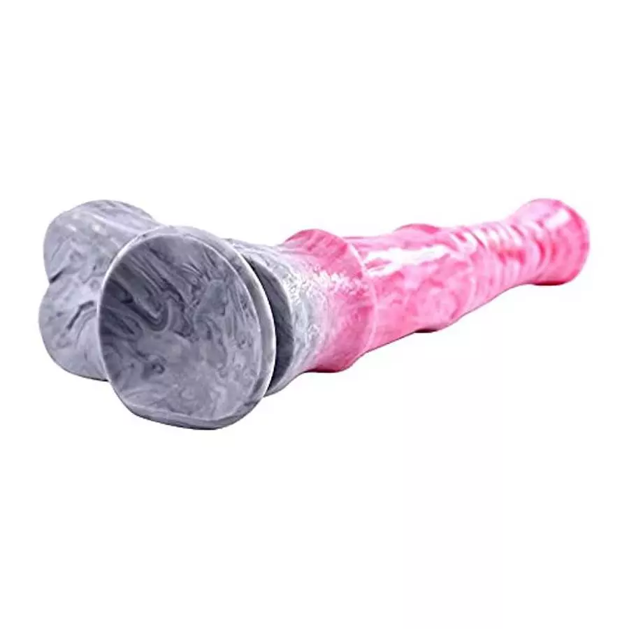 Realistic Horse Dildo 9.6 inch Long Pink Silicone Dildos with Suction, Lifelike Animal Dildo Anal Plug Adult Toy for Beginners a