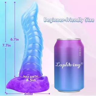 7.7in Flexible Silicone G-spot Dildo Fantasy Realistic Dildo with Strong Suction Cup, 「Jinn」Monster Butt Plug Dragon Dildos for