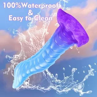 7.7in Flexible Silicone G-spot Dildo Fantasy Realistic Dildo with Strong Suction Cup, 「Jinn」Monster Butt Plug Dragon Dildos for