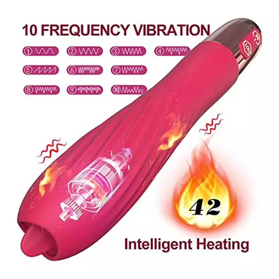 Bullet Vibrator Sex Toys for Women,G Spot Vibrator Clitoral Stimulator 10 Vibration Pattern Licking Vibrating Tongue Rose Toy,Di
