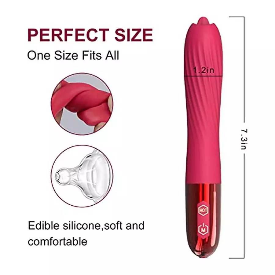 Bullet Vibrator Sex Toys for Women,G Spot Vibrator Clitoral Stimulator 10 Vibration Pattern Licking Vibrating Tongue Rose Toy,Di