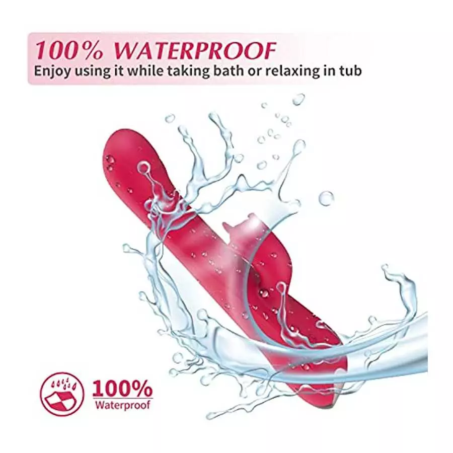 Thrusting Dildo Rabbit Vibrator for Women, Vibrator Adult Sensory Toys G Spot Sex Toy with 10 Telescopic & 10 Tongue Licking Mod