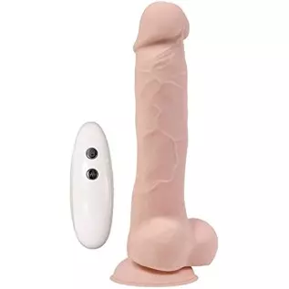 Adam's True Feel Rechargeable Dildo with Wireless Remote Control - Beige