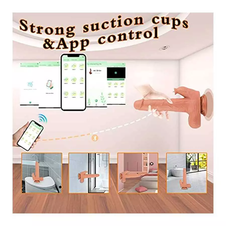 8 Inch Thrusting Dildo Vibrator Sex Toy for Couple Realistic Vibrating Dildo Fake Penis with Suction Cup Heated Dildo APP Remote