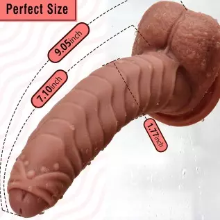 Realistic G-spot Dildo 9.05 inch Ribbed Penis Double Density Cock with Strong Suction Cup & Raised Nubs Silicone Prostate Massag