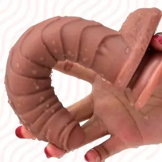 Realistic G-spot Dildo 9.05 inch Ribbed Penis Double Density Cock with Strong Suction Cup & Raised Nubs Silicone Prostate Massag