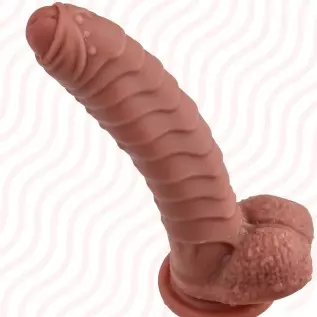 Realistic G-spot Dildo 9.05 inch Ribbed Penis Double Density Cock with Strong Suction Cup & Raised Nubs Silicone Prostate Massag