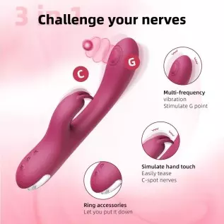 G-Spot Dildos and Clitoral Vibrator Rechargeable with 10 Vibration Modes and 3 Teasing Percussive Modes - Bunny Dildo for Intens G-Spot Dildos and Clitoral Vibrator Rechargeable with 10 Vibration Modes and 3 Teasing Percussive Modes - Bunny Dildo for Intens