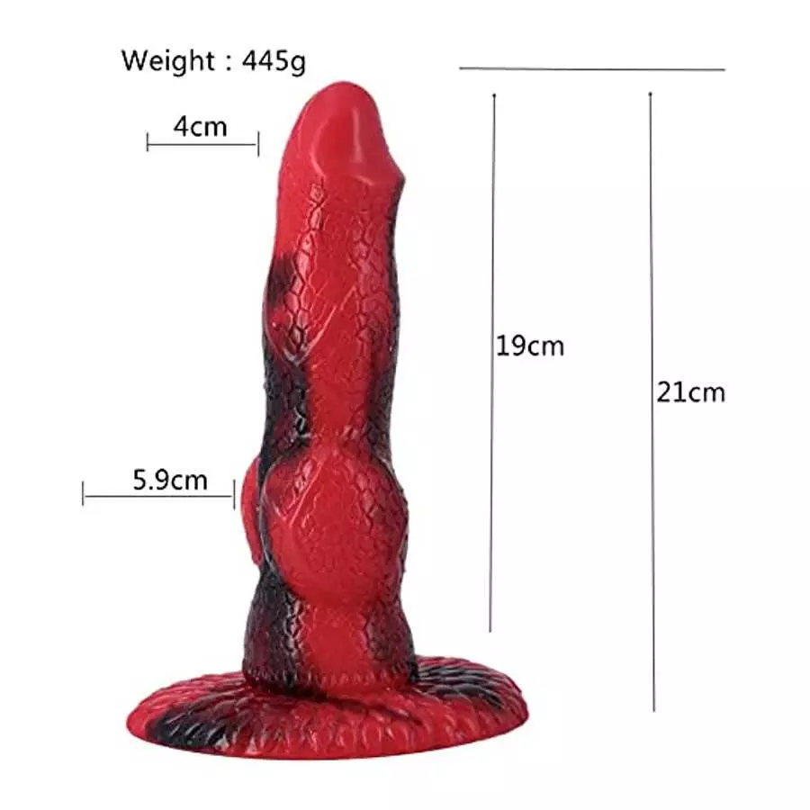 8.26 inches Silicone Big Realistic Dragon Dildo with Half Dog Half Human Knot Dildo with Suction Cup, Thick Butt Plug Anal Toys