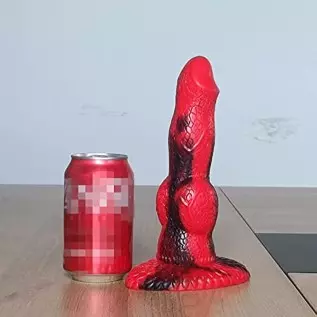 8.26 inches Silicone Big Realistic Dragon Dildo with Half Dog Half Human Knot Dildo with Suction Cup, Thick Butt Plug Anal Toys
