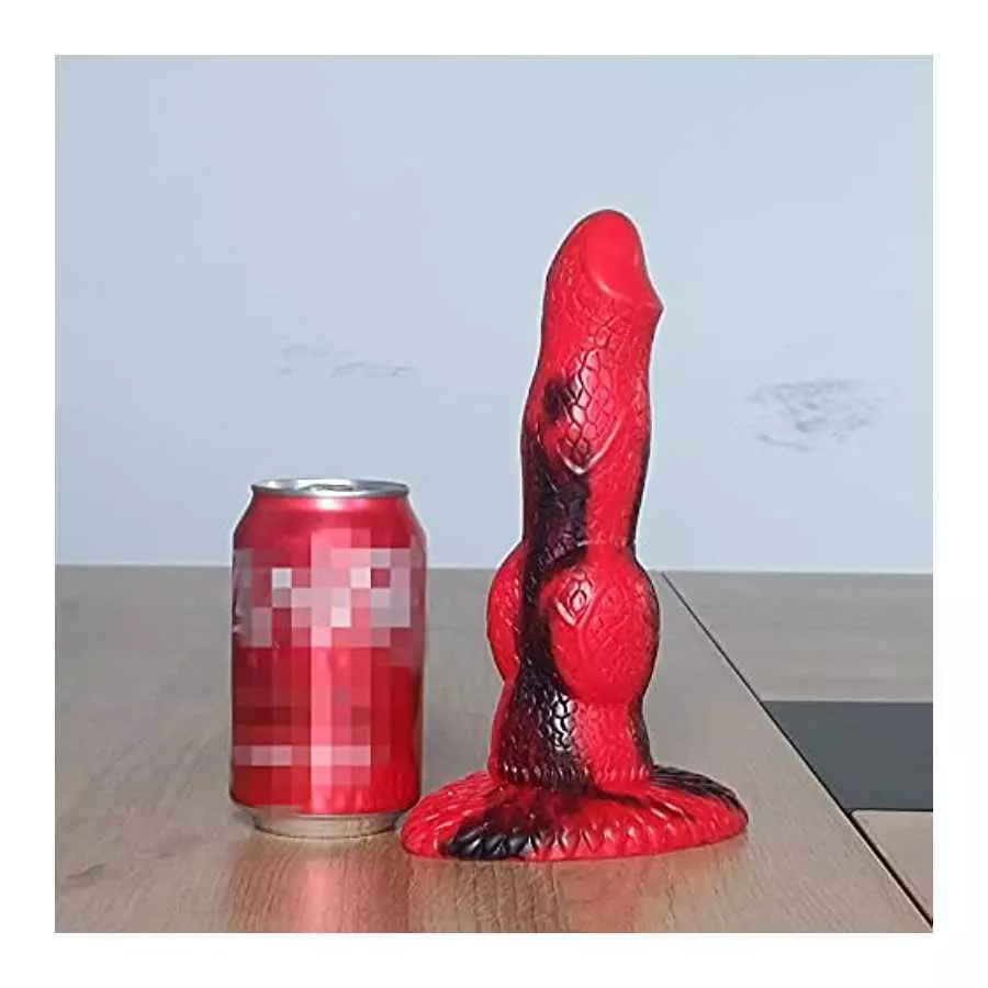 8.26 inches Silicone Big Realistic Dragon Dildo with Half Dog Half Human Knot Dildo with Suction Cup, Thick Butt Plug Anal Toys