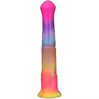 Luminous Large Horse Dildo Horse Anal Plug Slim Tall Dildo Flexible Rubber Dildo Woman Sex Toy Glowing Glow in The Dark 11 Inch