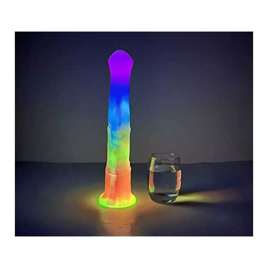 Luminous Large Horse Dildo Horse Anal Plug Slim Tall Dildo Flexible Rubber Dildo Woman Sex Toy Glowing Glow in The Dark 11 Inch