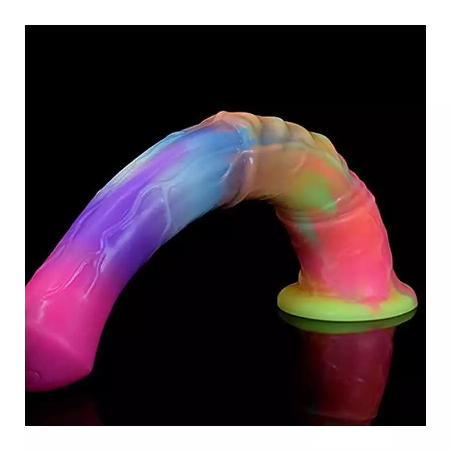 Luminous Large Horse Dildo Horse Anal Plug Slim Tall Dildo Flexible Rubber Dildo Woman Sex Toy Glowing Glow in The Dark 11 Inch