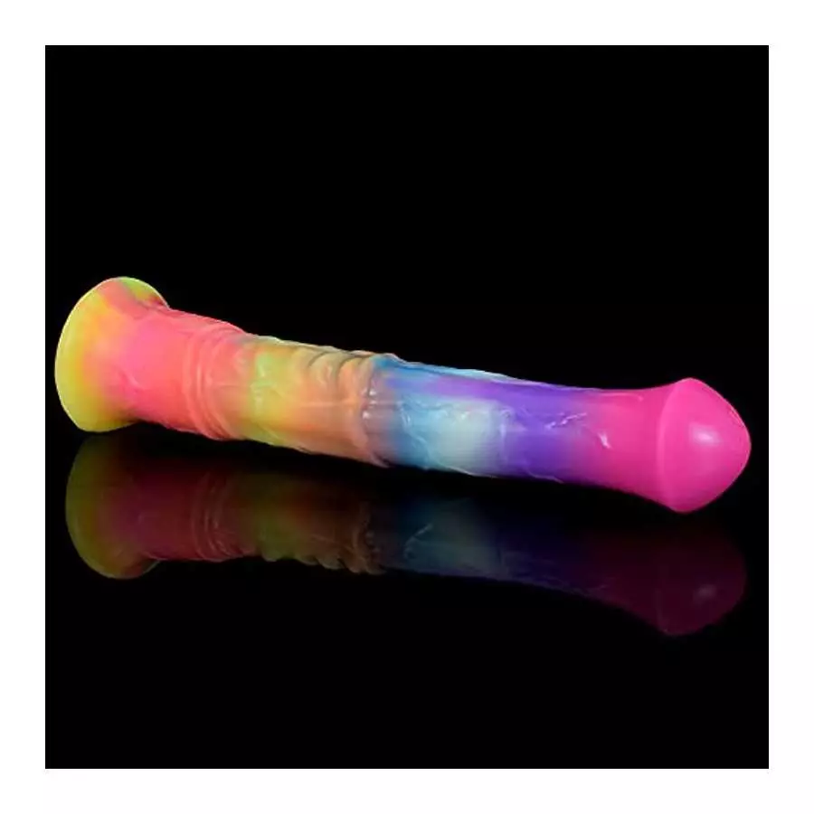 Luminous Large Horse Dildo Horse Anal Plug Slim Tall Dildo Flexible Rubber Dildo Woman Sex Toy Glowing Glow in The Dark 11 Inch