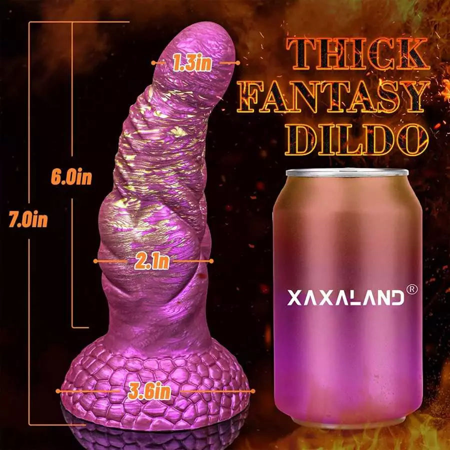 7in G-spot Dildo for Monster Anal Dildos with Strong Suction Cup, Phoenix Knot Dildo with Curved Shaft for Clitoral Vaginal & St