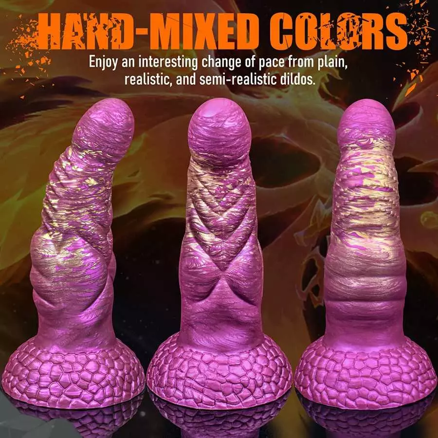 7in G-spot Dildo for Monster Anal Dildos with Strong Suction Cup, Phoenix Knot Dildo with Curved Shaft for Clitoral Vaginal & St