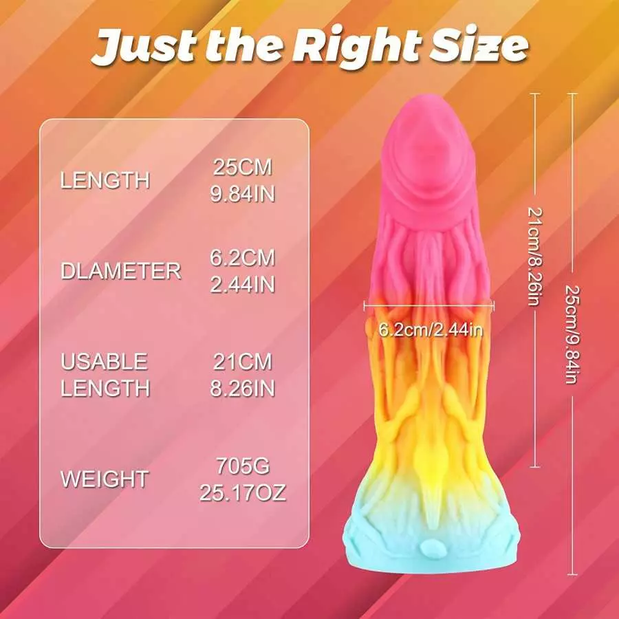 7.8" Fantasy Soft Realistic Dildo, Monster Dildos with Strong Suction Cup for Hands-Free Play, Lifelike Thick Dragon Dildo Harne