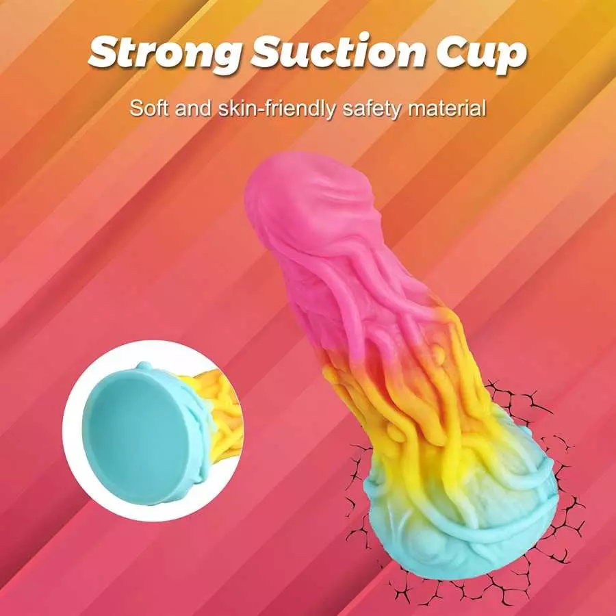 7.8" Fantasy Soft Realistic Dildo, Monster Dildos with Strong Suction Cup for Hands-Free Play, Lifelike Thick Dragon Dildo Harne