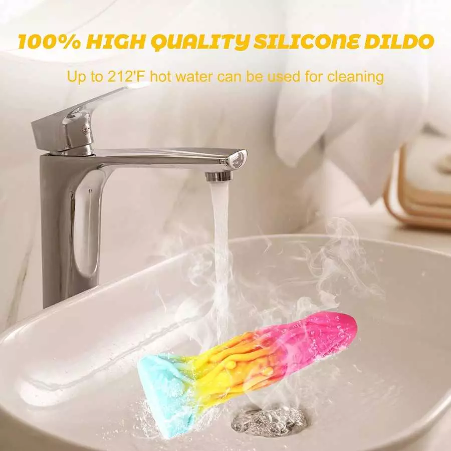 7.8" Fantasy Soft Realistic Dildo, Monster Dildos with Strong Suction Cup for Hands-Free Play, Lifelike Thick Dragon Dildo Harne