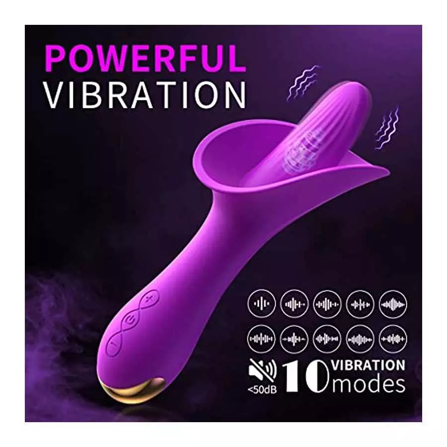 Clitoral Vibrator Rose Toy for Women,G-Spot Massager with 10 Tongue Licking Vibration Modes,Clitoris Stimulator Tongue Vibrators
