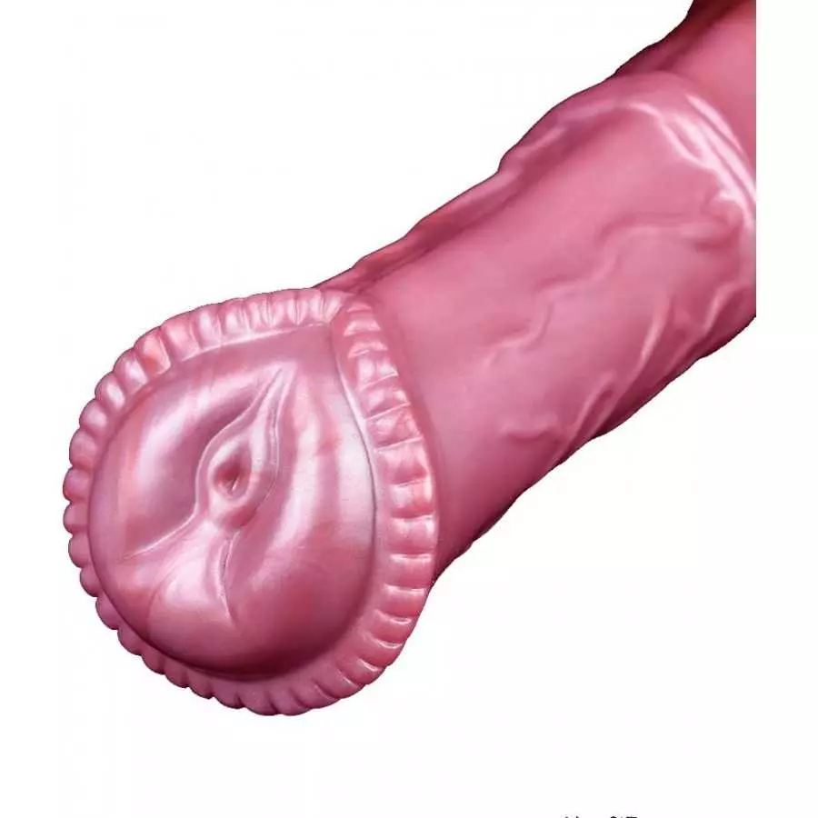 Soft Optional Size Ribbed Suction Artificial Horse Dildo Multi Color Silicone Made Massive Head Textured (XL)