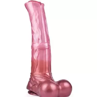 Soft Optional Size Ribbed Suction Artificial Horse Dildo Multi Color Silicone Made Massive Head Textured (XL)