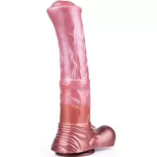 Soft Optional Size Ribbed Suction Artificial Horse Dildo Multi Color Silicone Made Massive Head Textured (XL)