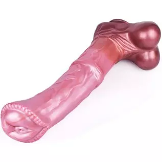 Soft Optional Size Ribbed Suction Artificial Horse Dildo Multi Color Silicone Made Massive Head Textured (XL)