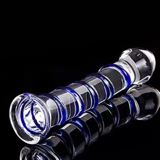 Glass Pleasure Wand, Crystal Dildo Penis with Raised Swirl Texture Mushroom Tip Adult Sex Toys, Anal Butt Plug for G-spot Stimul Glass Pleasure Wand, Crystal Dildo Penis with Raised Swirl Texture Mushroom Tip Adult Sex Toys, Anal Butt Plug for G-spot Stimul