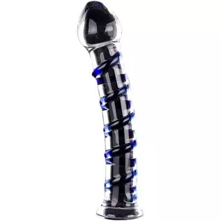 Glass Pleasure Wand, Crystal Dildo Penis with Raised Swirl Texture Mushroom Tip Adult Sex Toys, Anal Butt Plug for G-spot Stimul Glass Pleasure Wand, Crystal Dildo Penis with Raised Swirl Texture Mushroom Tip Adult Sex Toys, Anal Butt Plug for G-spot Stimul
