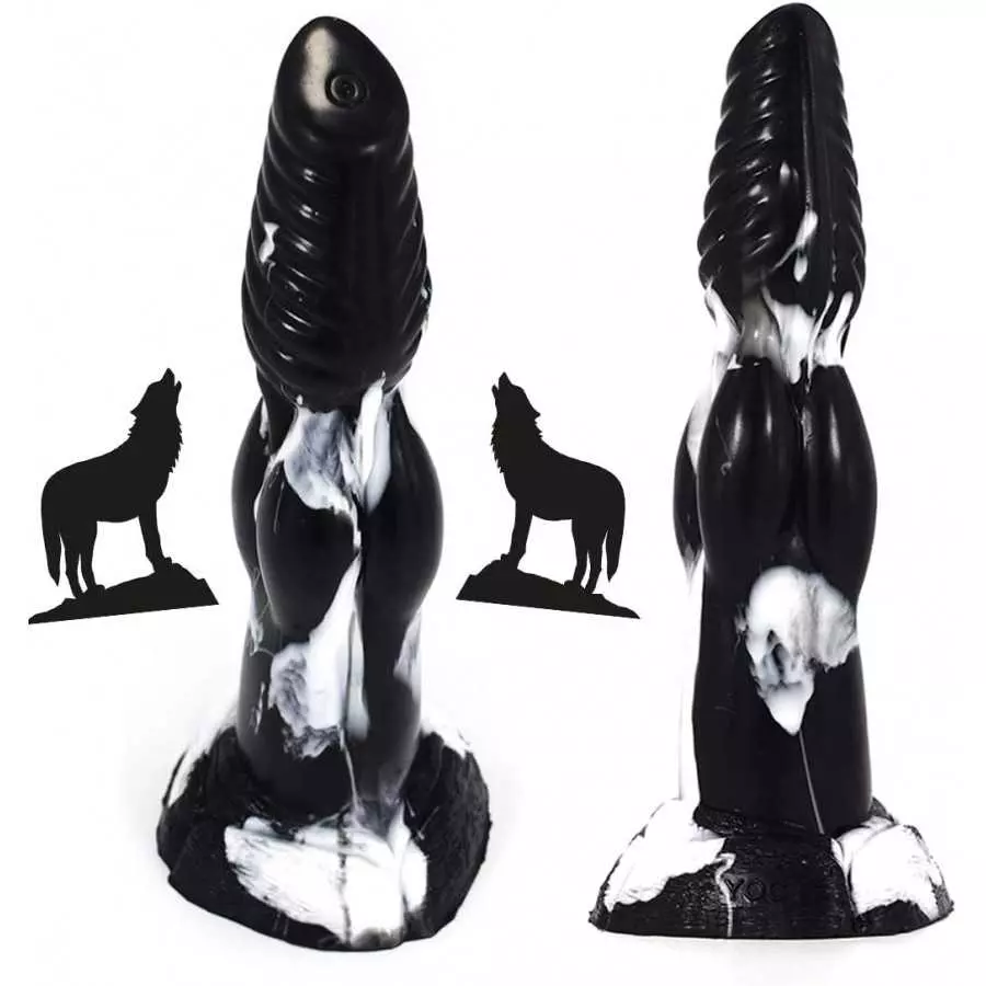 European Fairy Tale Wolf Dildo Dog Dick Multi-Color Canine Style (Black+White) European Fairy Tale Wolf Dildo Dog Dick Multi-Color Canine Style (Black+White)