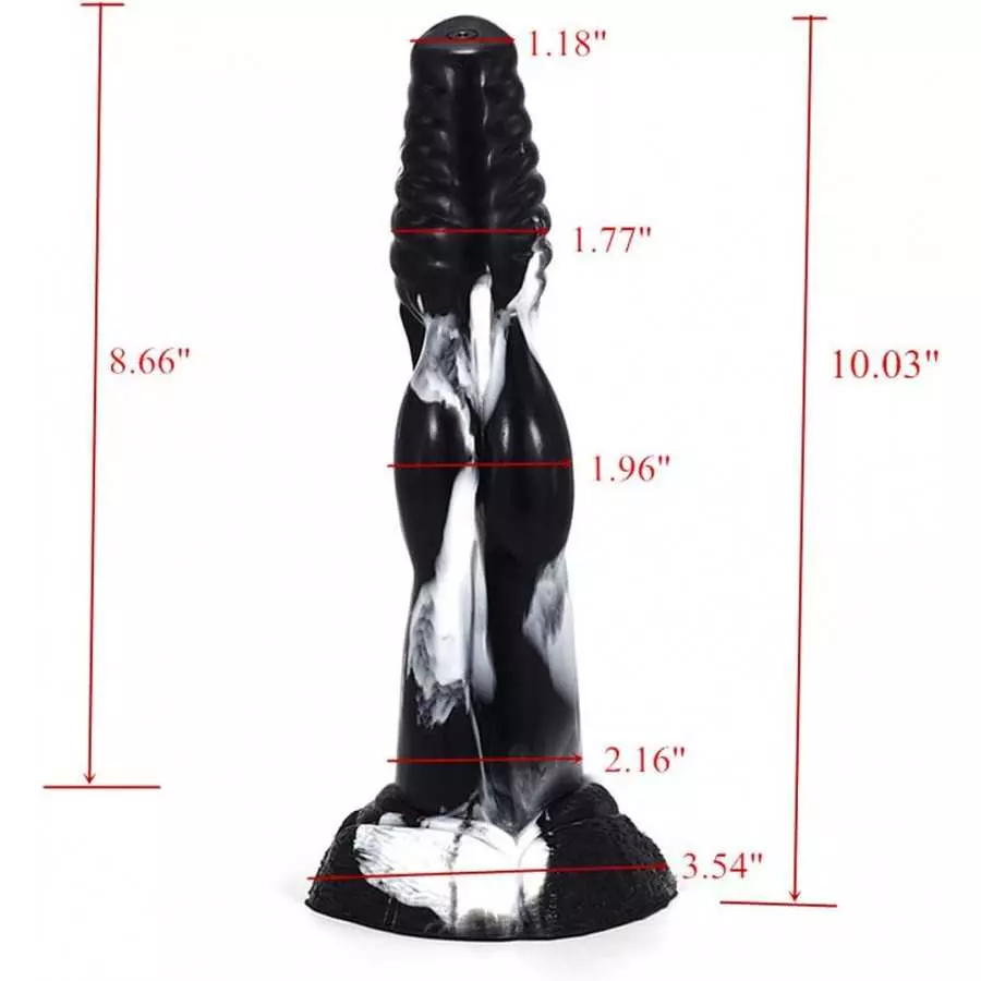European Fairy Tale Wolf Dildo Dog Dick Multi-Color Canine Style (Black+White)