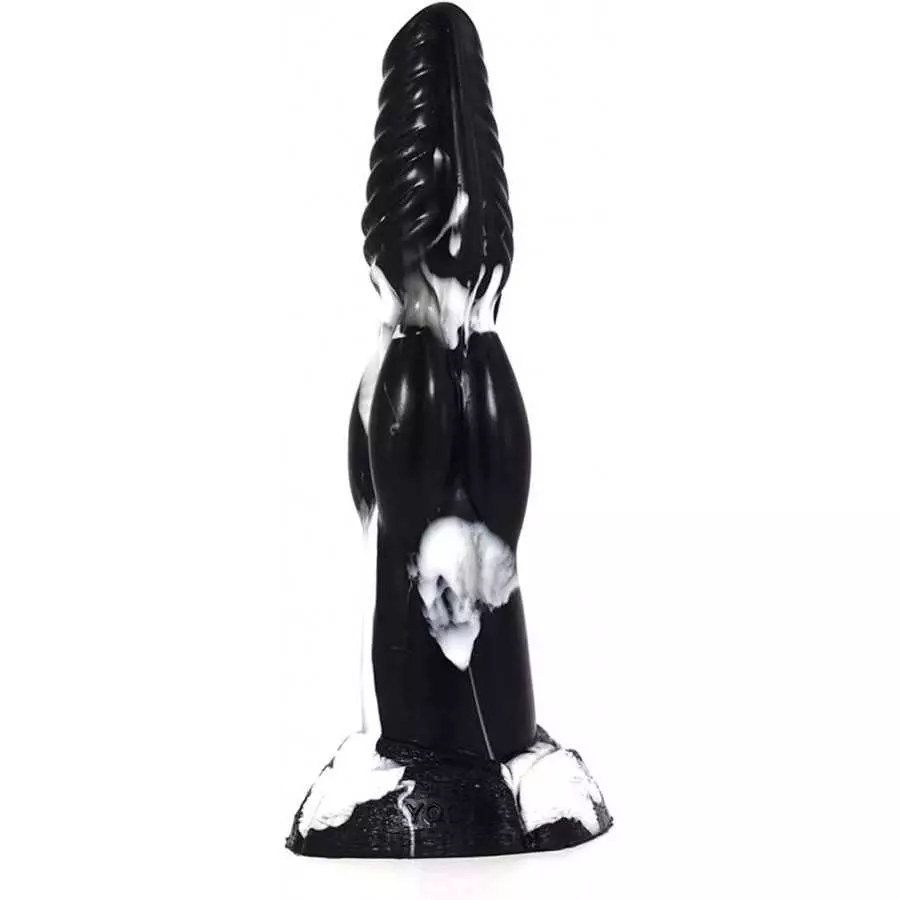 European Fairy Tale Wolf Dildo Dog Dick Multi-Color Canine Style (Black+White)