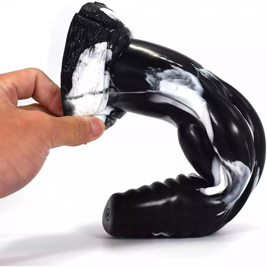 European Fairy Tale Wolf Dildo Dog Dick Multi-Color Canine Style (Black+White)